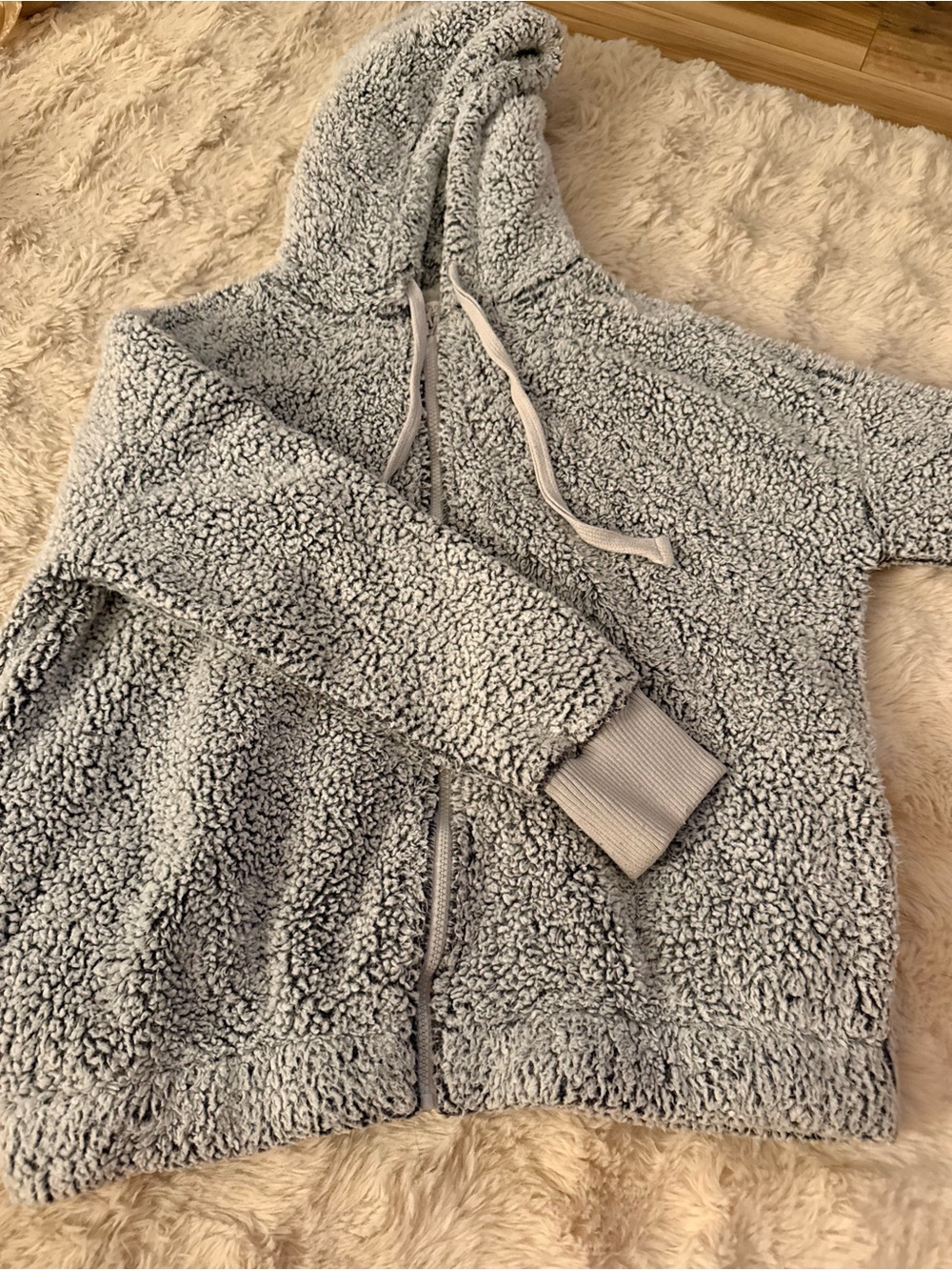 Workshop Republic Clothing Light Gray Sherpa Hoodie